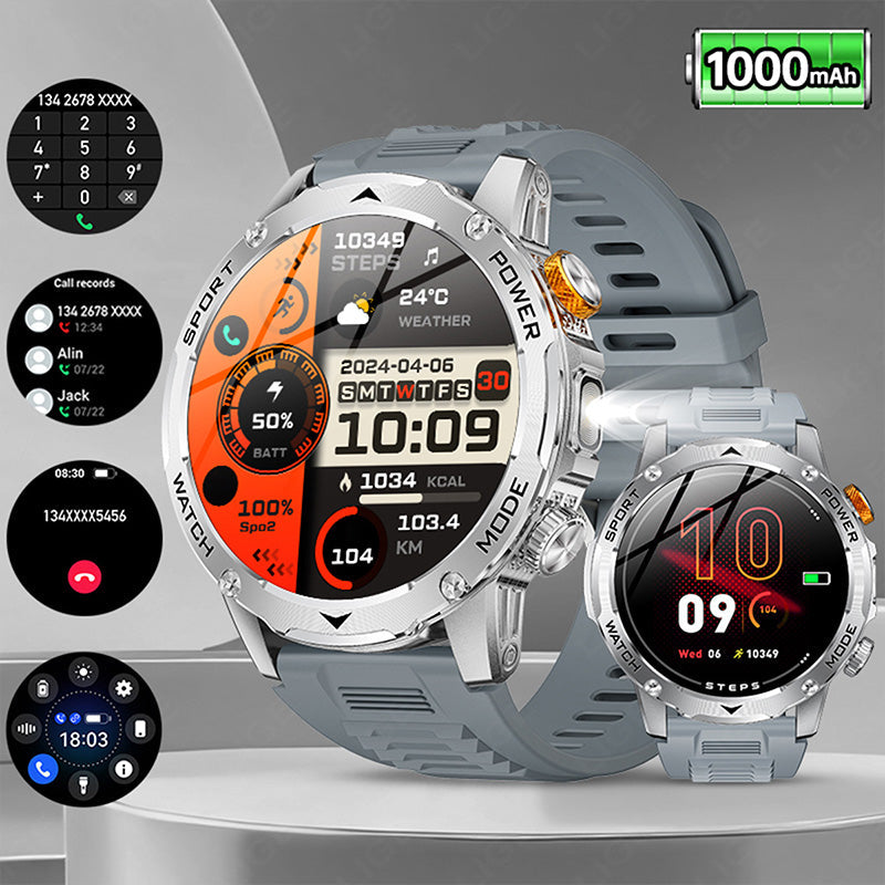 💪 50 % Rabatt – Smartwatch mit Bluetooth-Anrufen, Puls- & Blutsauerstoffmessung, integrierter Taschenlampe & Always-On-Display – ultraleicht & stilvoll ⌚