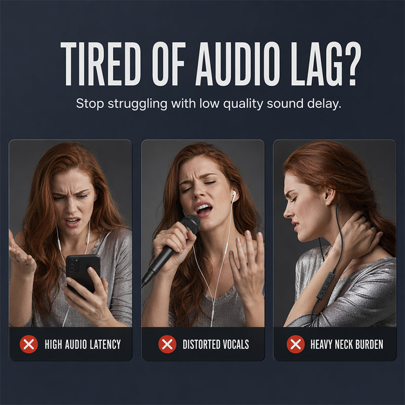 Bluetooth Karaoke Headset mit sicherem Kragenfederclip