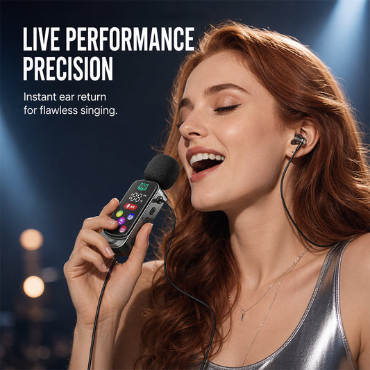Bluetooth Karaoke Headset mit sicherem Kragenfederclip