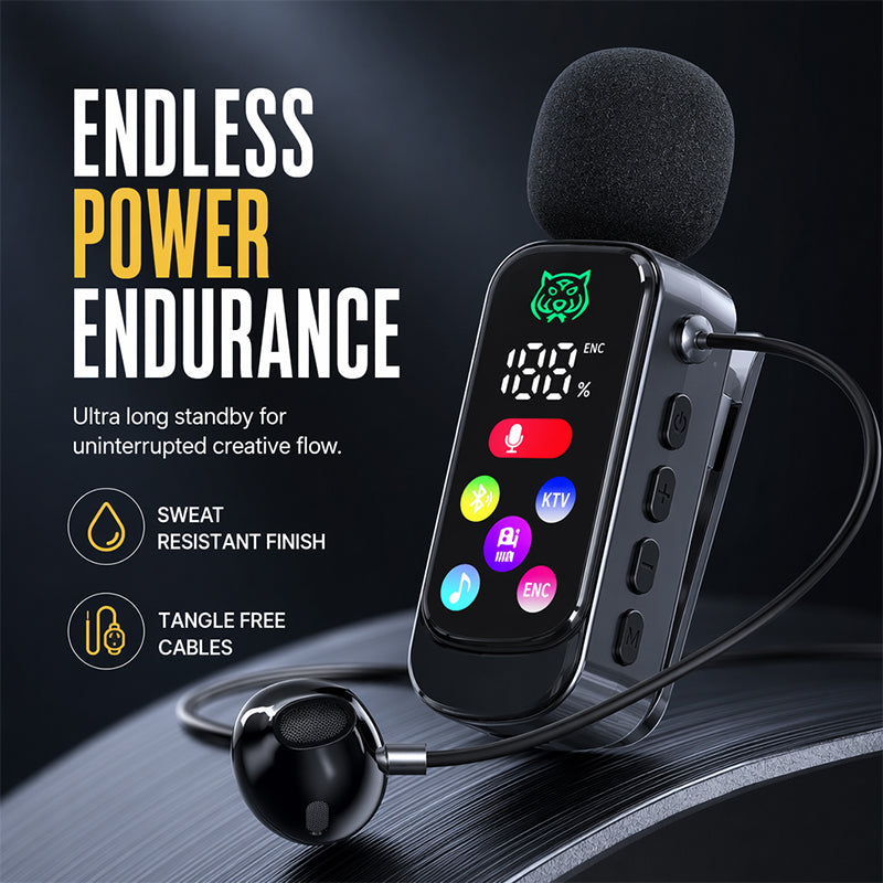 Bluetooth Karaoke Headset mit sicherem Kragenfederclip