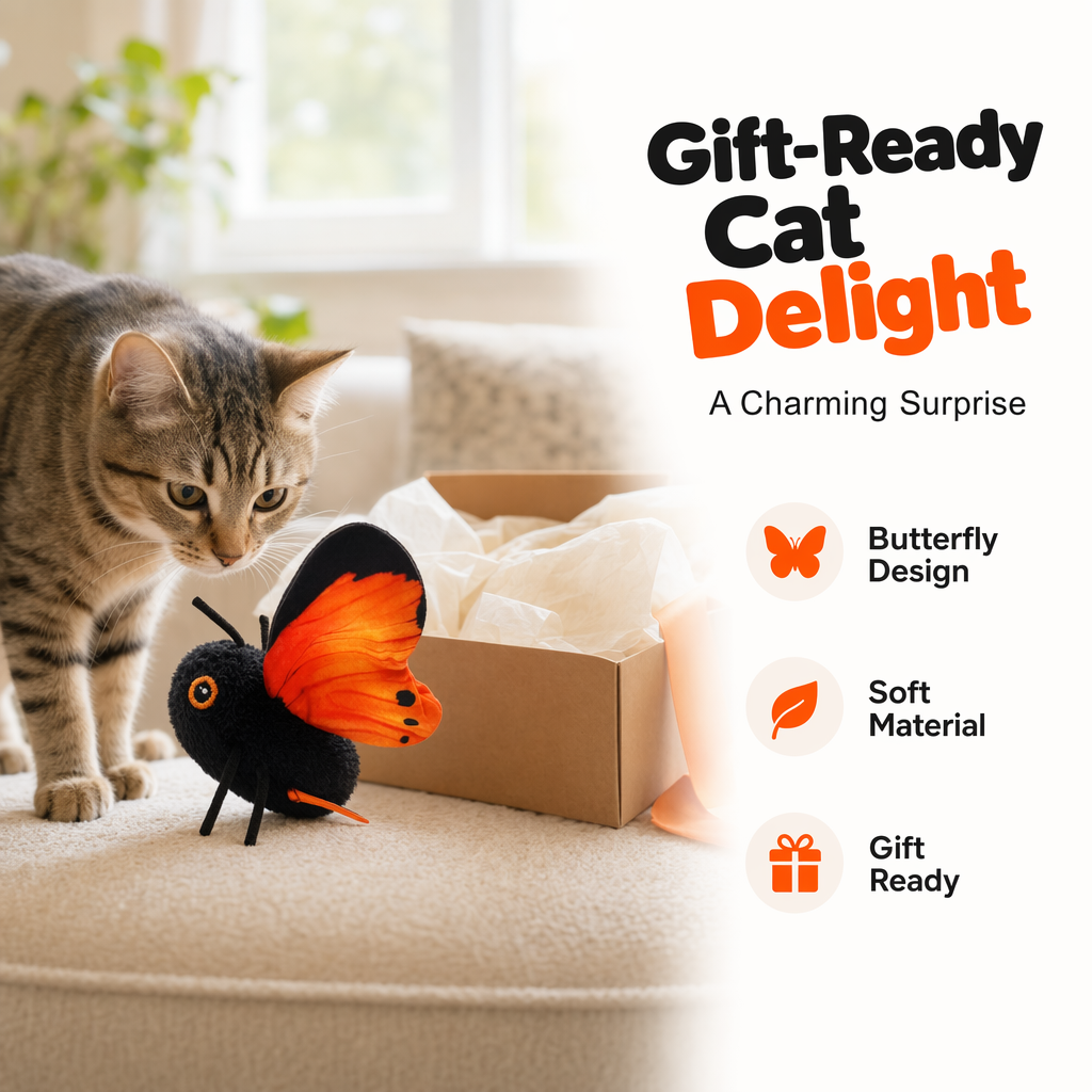 🐱 50 % Rabatt – Elektrisches Schmetterlings-Katzenspielzeug mit Aufhängung – automatische Flügelbewegung, elastische Leine & weckt den Jagdinstinkt 🦋