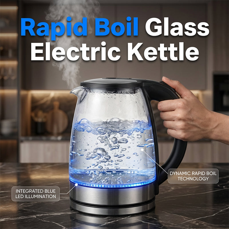 💡 50 % Rabatt! Glas-Wasserkocher mit LED-Beleuchtung – Modernes Design für Küche, Tee & Kaffee