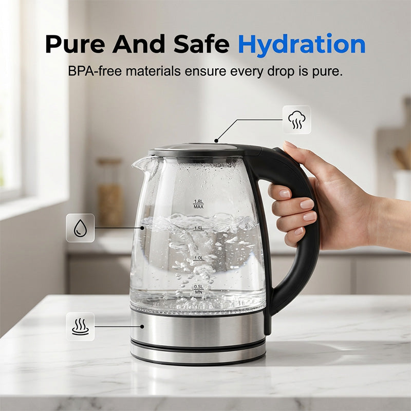 💡 50 % Rabatt! Glas-Wasserkocher mit LED-Beleuchtung – Modernes Design für Küche, Tee & Kaffee