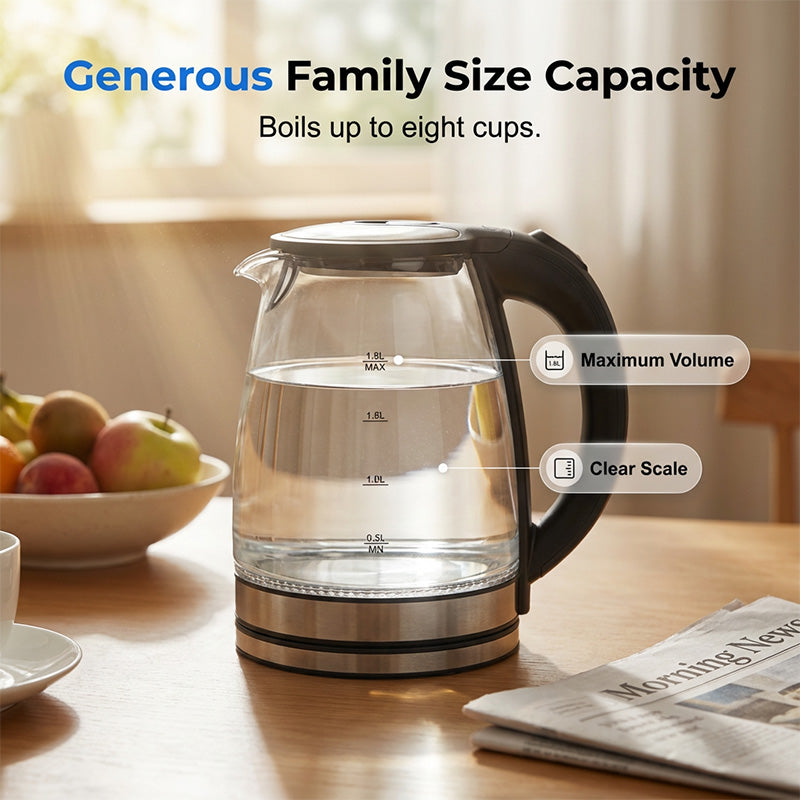💡 50 % Rabatt! Glas-Wasserkocher mit LED-Beleuchtung – Modernes Design für Küche, Tee & Kaffee