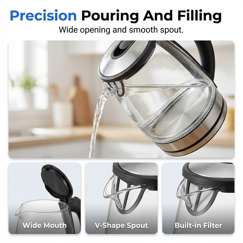 💡 50 % Rabatt! Glas-Wasserkocher mit LED-Beleuchtung – Modernes Design für Küche, Tee & Kaffee
