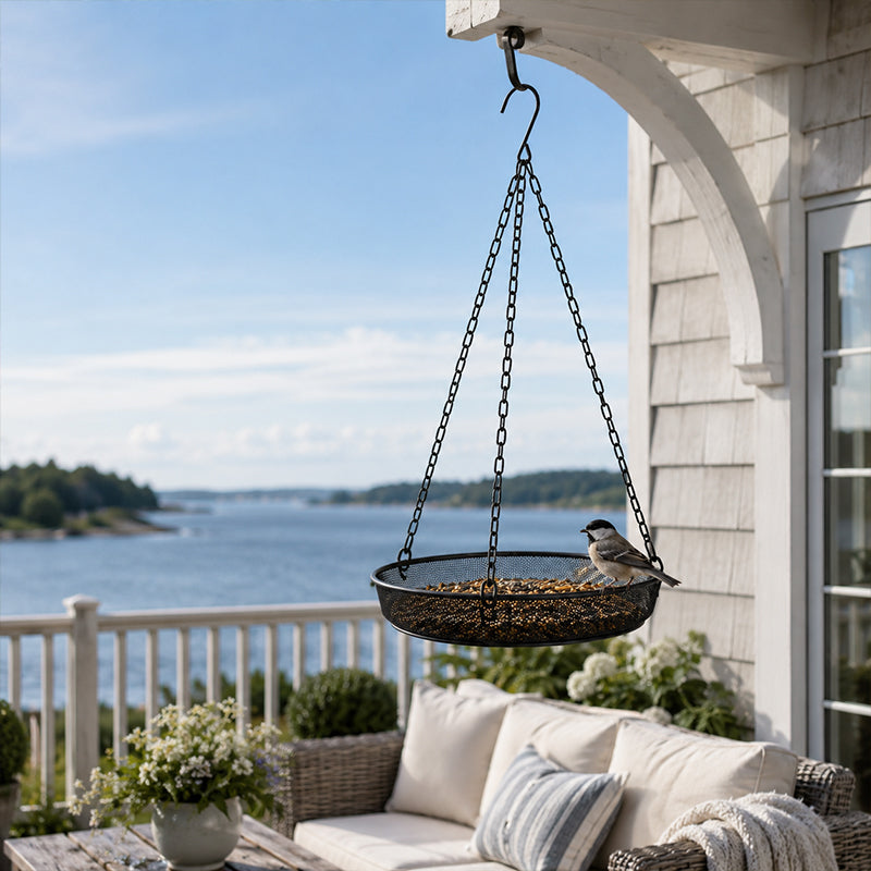 🌿 50 % Rabatt – Metall-Vogelhängehaus mit runder Futterschale – wetterfest, stabil & vielseitig für Garten, Balkon & Terrasse 🐦