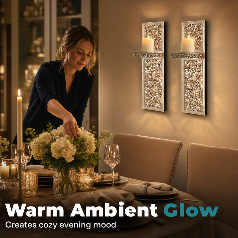 🕯️ 50% RABATT! 💎 Kristallglas-Kerzenhalter für die Wand – Elegant, funkelnd & einfach zu montieren – Perfekte Deko für Wohnzimmer, Flur & besondere Anlässe ✨