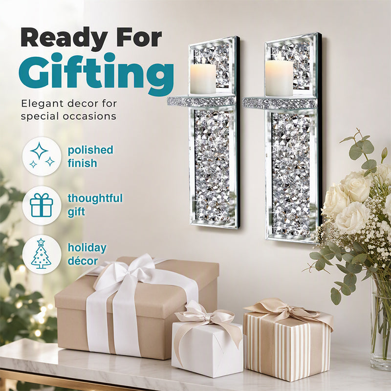 🕯️ 50% RABATT! 💎 Kristallglas-Kerzenhalter für die Wand – Elegant, funkelnd & einfach zu montieren – Perfekte Deko für Wohnzimmer, Flur & besondere Anlässe ✨