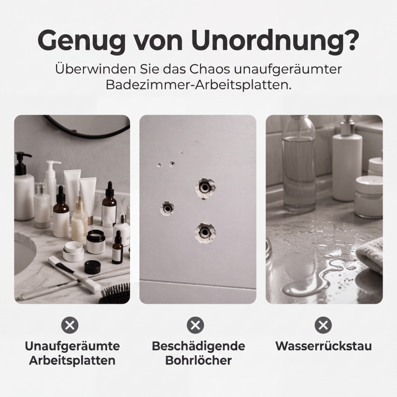 🧴 50 % Rabatt – Dusch-Organizer-Set mit starken Klebehaken – aus robustem, rostfreiem Metall, für Shampoo-Flaschen, Duschgel & Handtücher – einfach zu montieren ✨