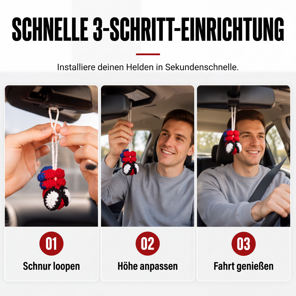 🕷️2026 Rabattaktion🔥50K+ VERKAUFT! 🕸️ Gehäkelter Spider-Man Autoanhänger – Ein einzigartiges Accessoire für Spider-Man-Fans