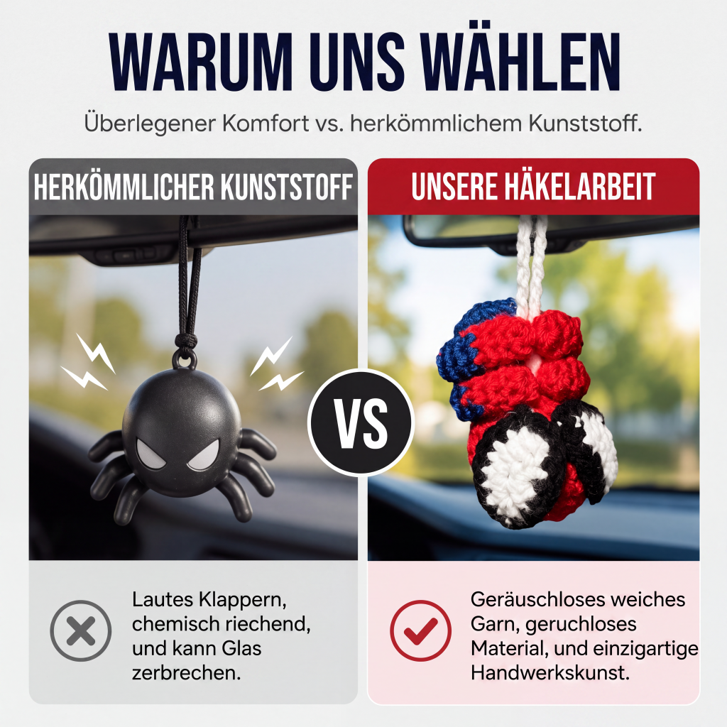 🕷️2026 Rabattaktion🔥50K+ VERKAUFT! 🕸️ Gehäkelter Spider-Man Autoanhänger – Ein einzigartiges Accessoire für Spider-Man-Fans