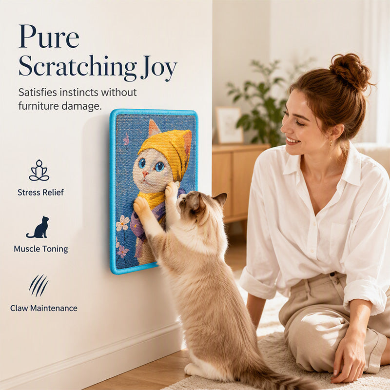 🐱 50% RABATT! 🎨 Wandmontiertes Sisal-Kratzboard – Dekorativ, robust & kratzfest – Perfekt für katzenfreundliche Wohnungen & Möbelschutz 🌿