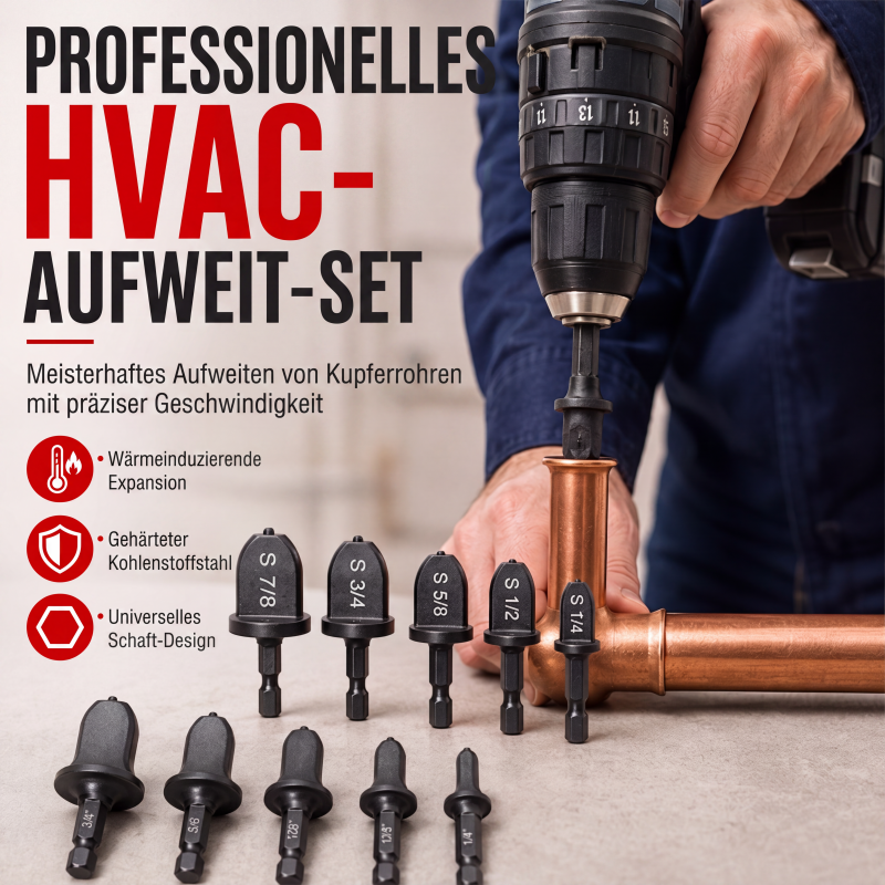 🔧⚡ HVAC-Bördelwerkzeug-Set – 50% RABATT! Reibungserweiterung, gehärteter Stahl, lasergravierte Größen – saubere Verbindungen. 🛠️