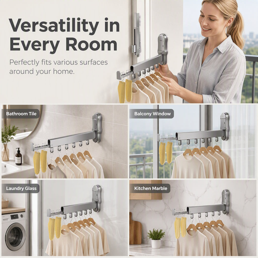 📢 LIMITED TIME 50% OFF! ⏰ Space-Saving Drying Rack – Retractable Design, Vacuum Suction, Aerospace-Grade Aluminum Alloy ✨