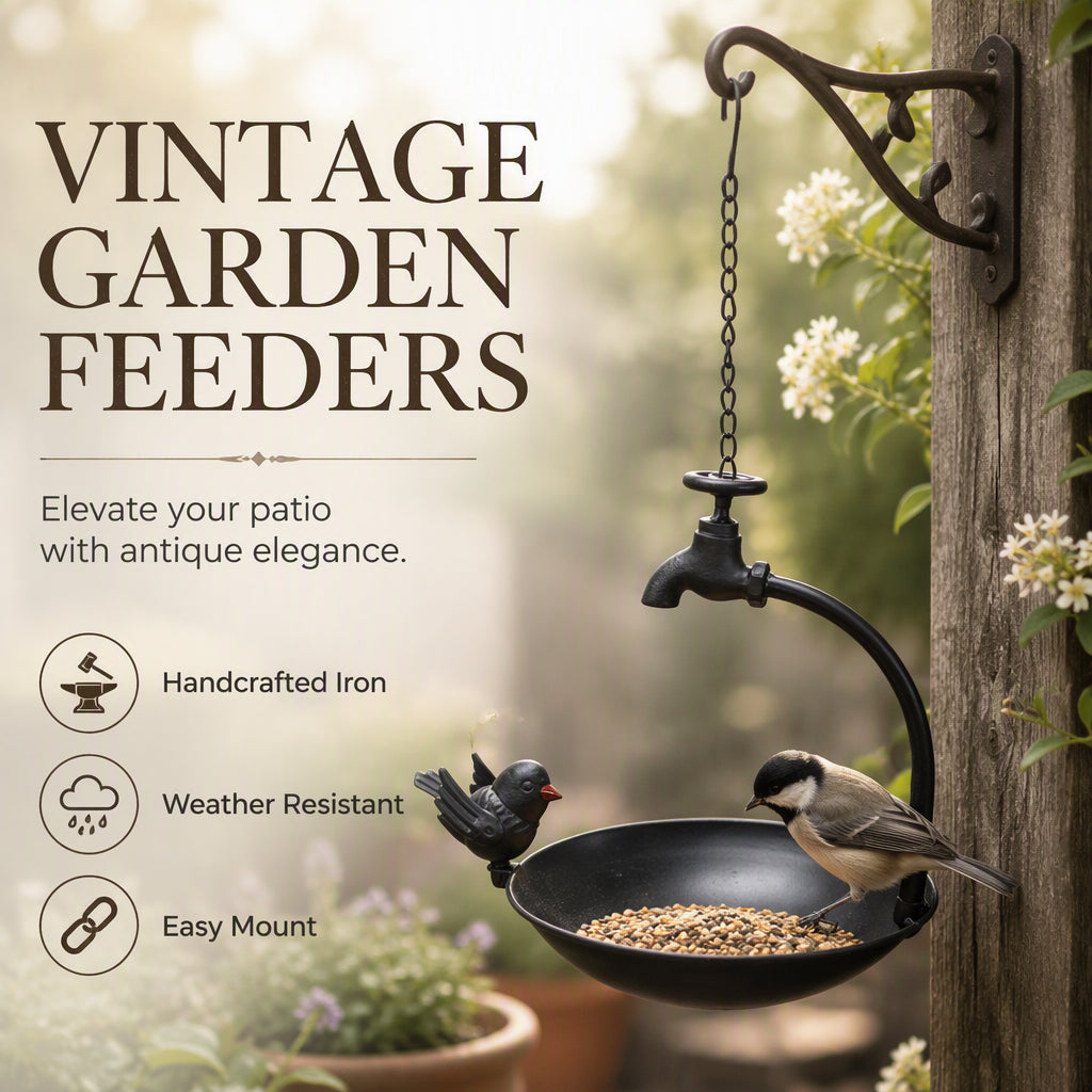 🌿 50 % Rabatt – Hängender Vogeltränke & Futterautomat aus Metall – kreatives Wasserhahn-Design – wetterfest, rostfrei & dekorativ für Garten & Terrasse 🐦