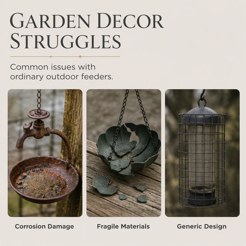 🌿 50 % Rabatt – Hängender Vogeltränke & Futterautomat aus Metall – kreatives Wasserhahn-Design – wetterfest, rostfrei & dekorativ für Garten & Terrasse 🐦