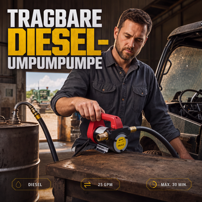 ⛽ 50 % Rabatt ! Tragbare Diesel-Transferpumpe – Kein Aufwand, voller Durchfluss! 🔩 Für 12V, 24V & 220V, blitzschnell, überall einsetzbar ⚙️ Limitiertes Angebot ⏳