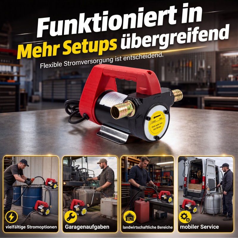 ⛽ 50 % Rabatt ! Tragbare Diesel-Transferpumpe – Kein Aufwand, voller Durchfluss! 🔩 Für 12V, 24V & 220V, blitzschnell, überall einsetzbar ⚙️ Limitiertes Angebot ⏳