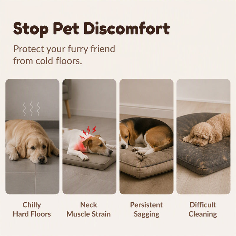 ⏰ 50 % Rabatt für kurze Zeit!🐶🛏️ Weiche Haustiermatte für Hunde & Katzen – Dick gepolsterter, waschbarer Schlafplatz für alle Jahreszeiten
