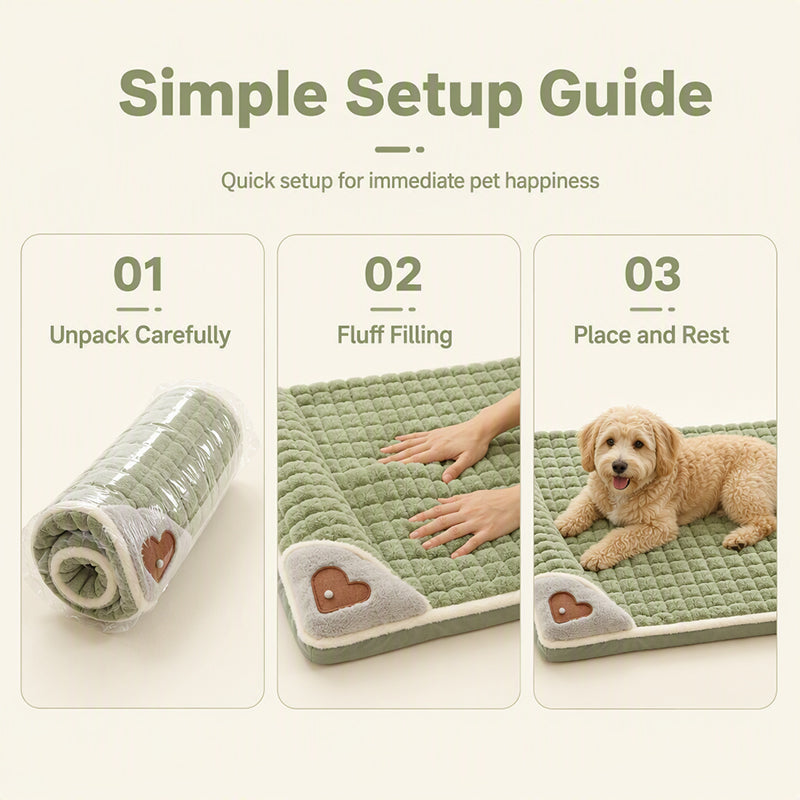 ⏰ 50 % Rabatt für kurze Zeit!🐶🛏️ Weiche Haustiermatte für Hunde & Katzen – Dick gepolsterter, waschbarer Schlafplatz für alle Jahreszeiten