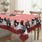 🛍️ 50 % Rabatt – Tischdecke im Landhausstil mit rotem Karomuster & farbenfrohem Hahn-Print – aus hochwertiger, waschbarer Baumwolle – ideal für Küche & Bauerhof-Stil 🐓