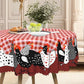 🛍️ 50 % Rabatt – Tischdecke im Landhausstil mit rotem Karomuster & farbenfrohem Hahn-Print – aus hochwertiger, waschbarer Baumwolle – ideal für Küche & Bauerhof-Stil 🐓