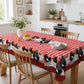 🛍️ 50 % Rabatt – Tischdecke im Landhausstil mit rotem Karomuster & farbenfrohem Hahn-Print – aus hochwertiger, waschbarer Baumwolle – ideal für Küche & Bauerhof-Stil 🐓