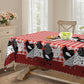 🛍️ 50 % Rabatt – Tischdecke im Landhausstil mit rotem Karomuster & farbenfrohem Hahn-Print – aus hochwertiger, waschbarer Baumwolle – ideal für Küche & Bauerhof-Stil 🐓