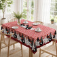 🛍️ 50 % Rabatt – Tischdecke im Landhausstil mit rotem Karomuster & farbenfrohem Hahn-Print – aus hochwertiger, waschbarer Baumwolle – ideal für Küche & Bauerhof-Stil 🐓