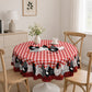 🛍️ 50 % Rabatt – Tischdecke im Landhausstil mit rotem Karomuster & farbenfrohem Hahn-Print – aus hochwertiger, waschbarer Baumwolle – ideal für Küche & Bauerhof-Stil 🐓