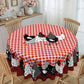 🛍️ 50 % Rabatt – Tischdecke im Landhausstil mit rotem Karomuster & farbenfrohem Hahn-Print – aus hochwertiger, waschbarer Baumwolle – ideal für Küche & Bauerhof-Stil 🐓