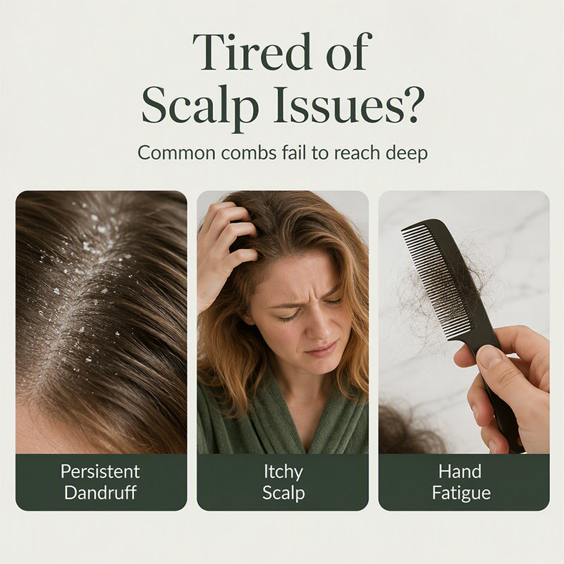 🧴 50 % Rabatt – Feinzinkiger Nissenkamm & Kopfhautmassage-Bürste – entfernt Schuppen, lindert Juckreiz & reinigt die Kopfhaut 🪮