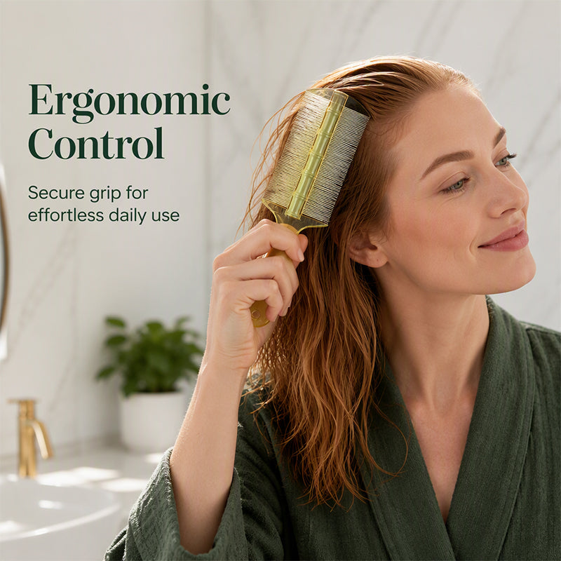 🧴 50 % Rabatt – Feinzinkiger Nissenkamm & Kopfhautmassage-Bürste – entfernt Schuppen, lindert Juckreiz & reinigt die Kopfhaut 🪮