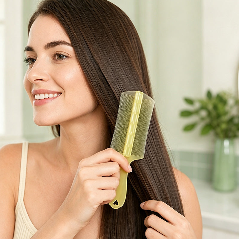 🧴 50 % Rabatt – Feinzinkiger Nissenkamm & Kopfhautmassage-Bürste – entfernt Schuppen, lindert Juckreiz & reinigt die Kopfhaut 🪮