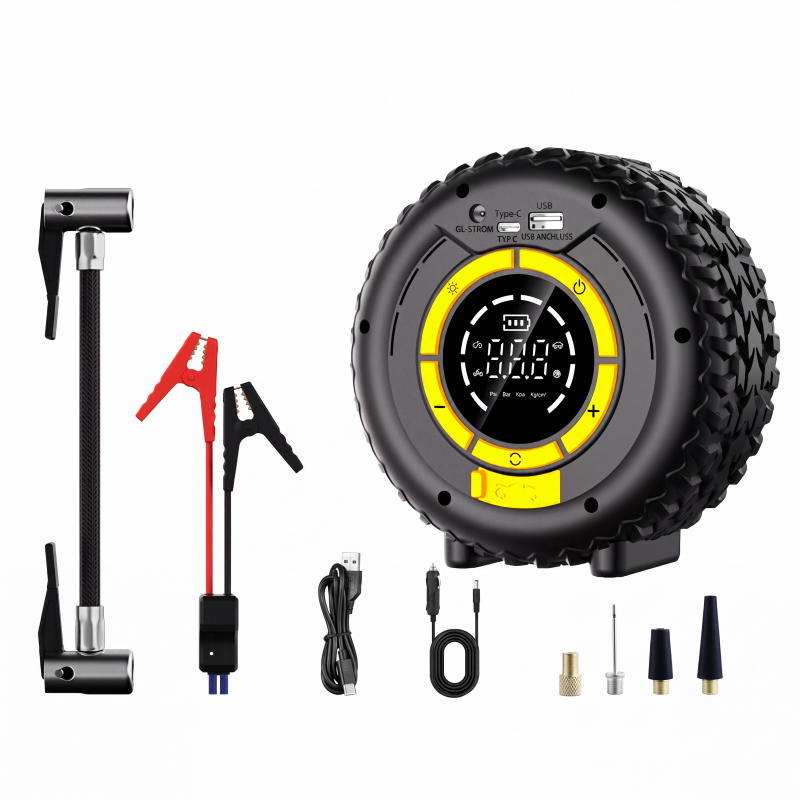 🚗 50 % Rabatt – 3-in-1 Starthilfe & Reifenfüller – 2000 A, 23 L/min, 8000 mAh, digitales Display & automatische Abschaltung – für Auto & Motorrad 🔋⚡