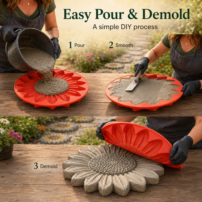 🌻 50 % Rabatt! 🌿Pflasterform für den Garten – DIY-Betonform für dekorative Wege & Trittsteine