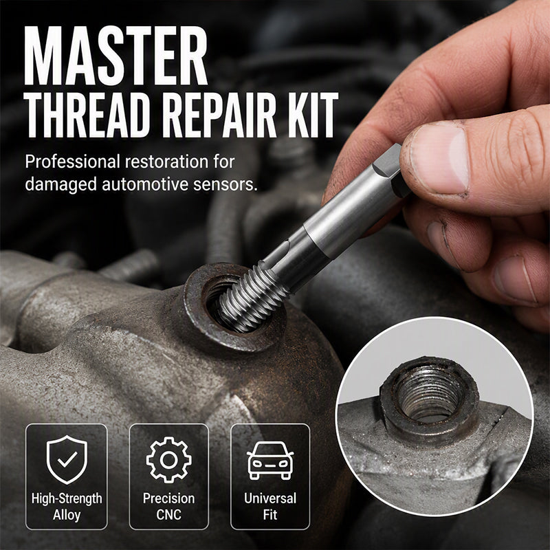 🔧 Lambdasonden-Gewindereparatur-Set – Kfz-Werkzeug zur Reparatur beschädigter Gewinde an Sauerstoffsensoren