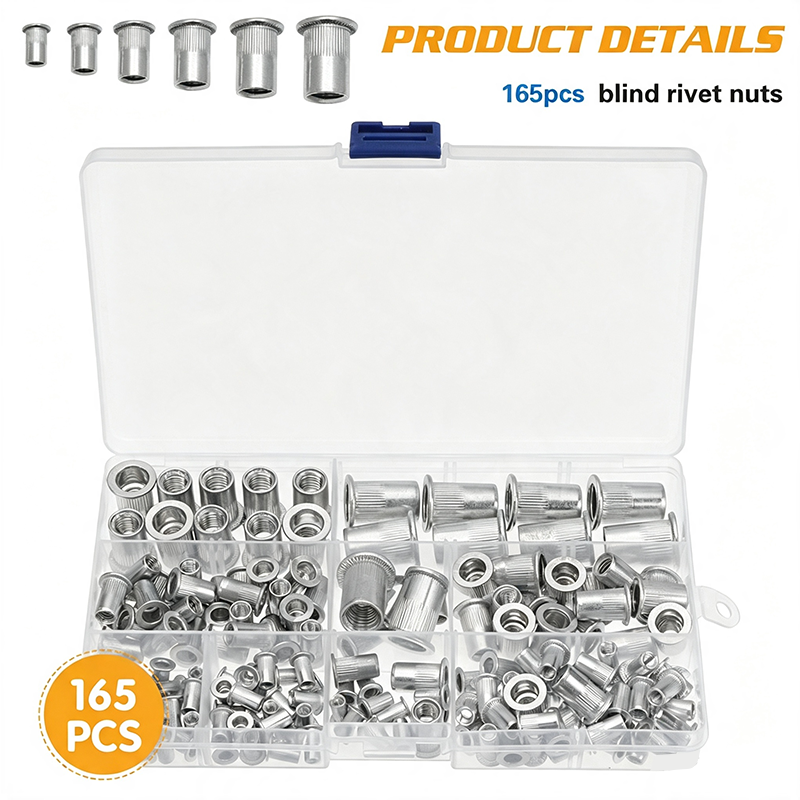 🔩 50% RABATT! 🛠️ Rändelnieten-Sortimentsset – Verschiedene Größen, robust & vielseitig – Ideal für Reparaturen, Heimwerken & kreative Projekte ✨