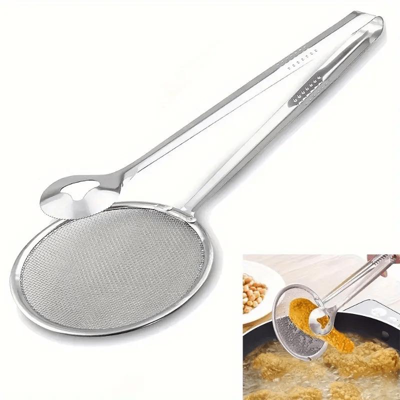 🎉 NUR FÜR BEGRENZTE ZEIT 50 % RABATT! 🥢 2-in-1-Zange aus Edelstahl und Ölabseihsieb – feines Netz, ergonomischer Griff und leicht zu reinigen ✨