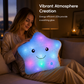 ⭐🎶 Leuchtendes Stern-Kissen mit LED-Lichtern und Musik – Buntes Kuschelkissen als Geschenk zum Geburtstag