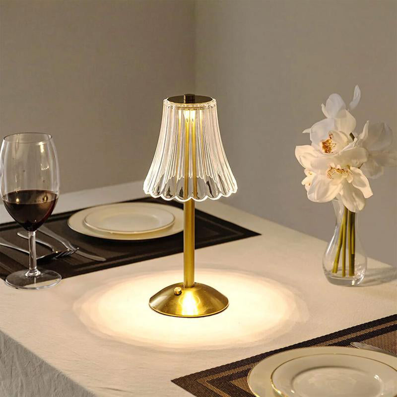 💡 Akku-Tischlampe im Retro-Design – Touch-Steuerung mit 3 Lichtfarben und elegantem goldfarbenem Finish