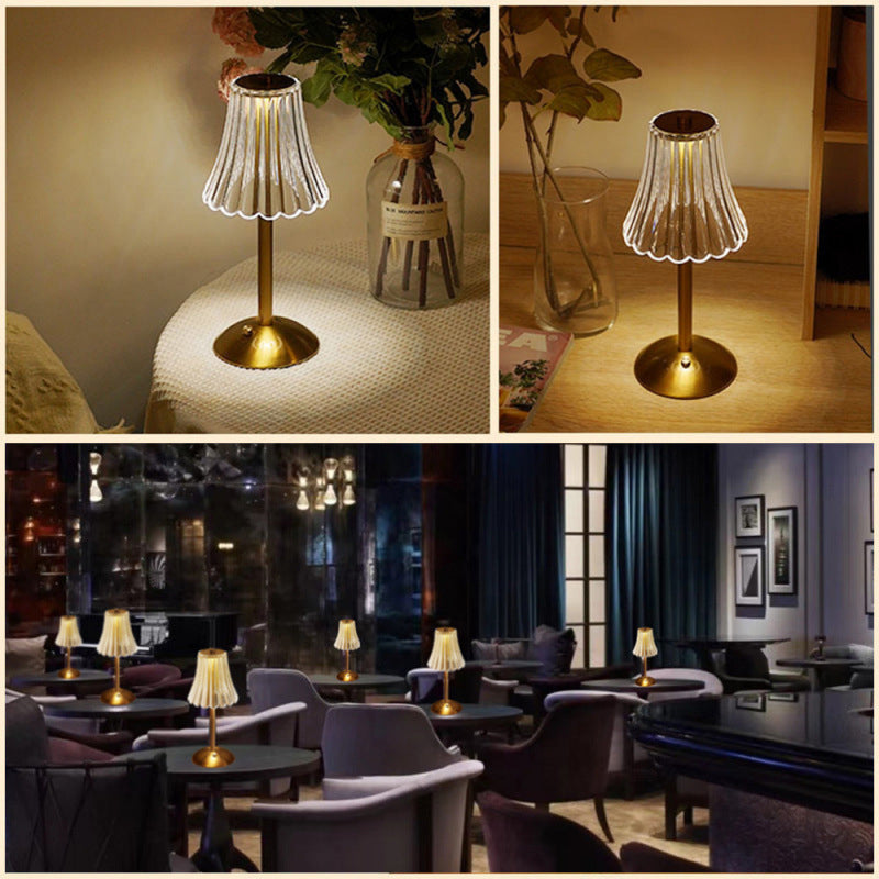 💡 Akku-Tischlampe im Retro-Design – Touch-Steuerung mit 3 Lichtfarben und elegantem goldfarbenem Finish