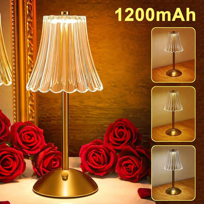 💡 Akku-Tischlampe im Retro-Design – Touch-Steuerung mit 3 Lichtfarben und elegantem goldfarbenem Finish