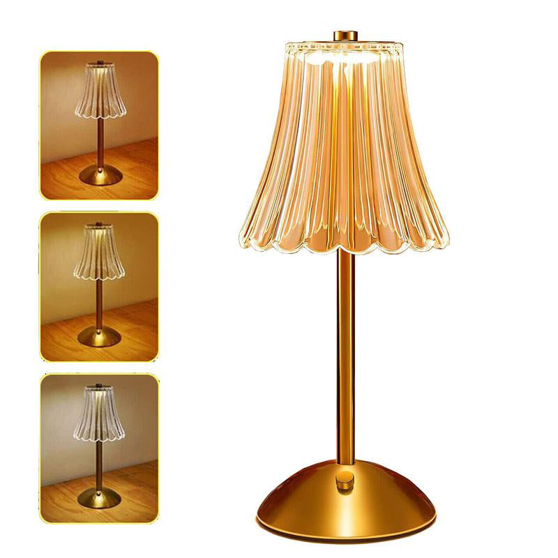 💡 Akku-Tischlampe im Retro-Design – Touch-Steuerung mit 3 Lichtfarben und elegantem goldfarbenem Finish