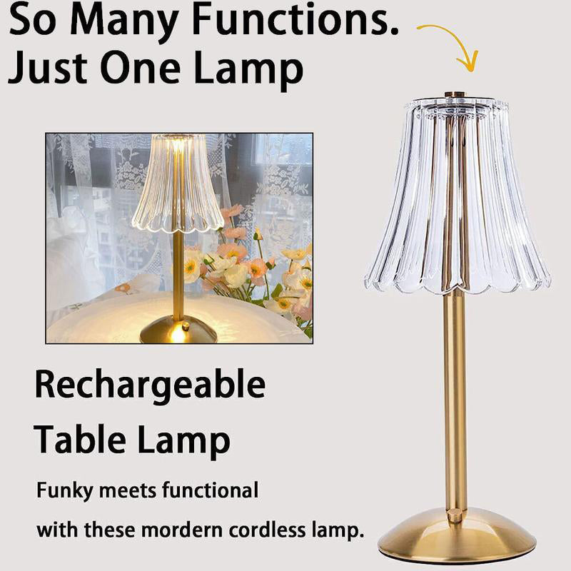 💡 Akku-Tischlampe im Retro-Design – Touch-Steuerung mit 3 Lichtfarben und elegantem goldfarbenem Finish