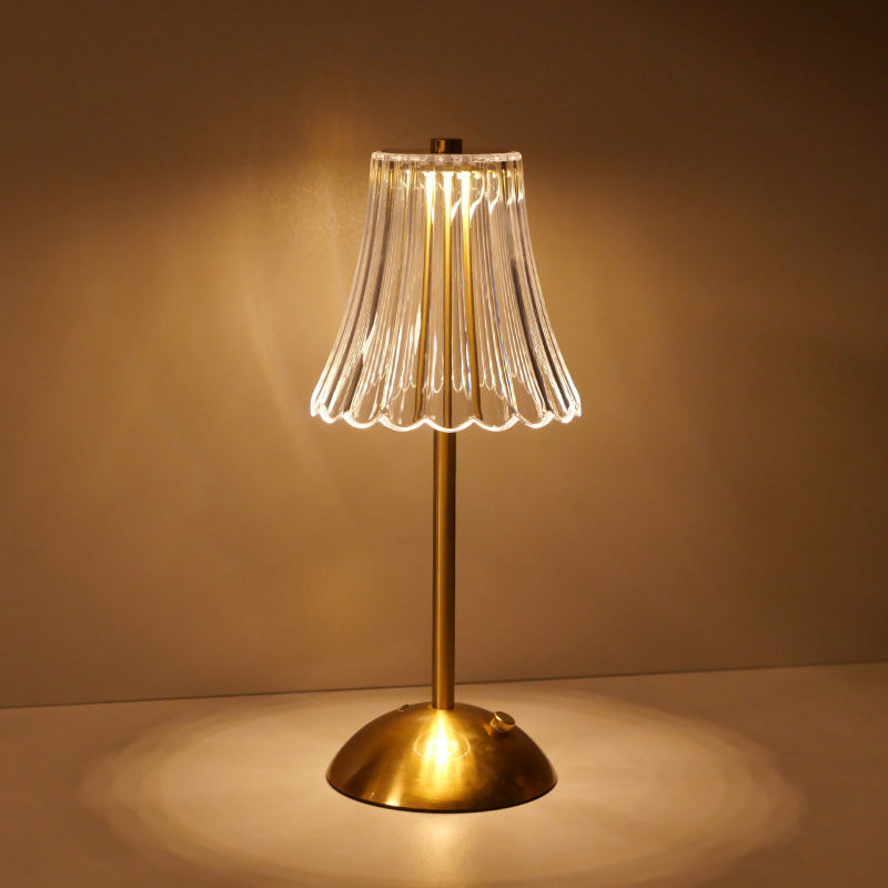 💡 Akku-Tischlampe im Retro-Design – Touch-Steuerung mit 3 Lichtfarben und elegantem goldfarbenem Finish