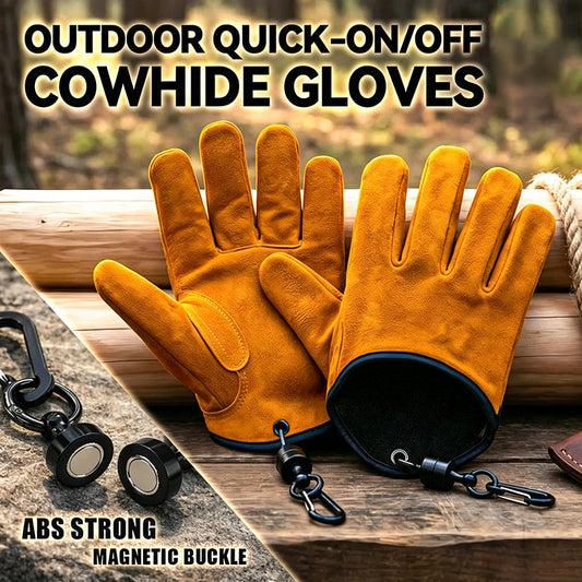 🧤 Robuste Arbeitshandschuhe aus Rindsleder – Dicke, strapazierfähige Handschuhe für Handwerk, Garten & Outdoor