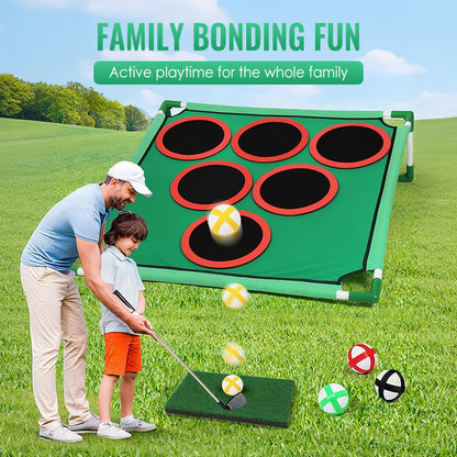 ⛳ Golf-Spielset mit Ziel und Abschlagmatte – Spaßiges Freizeitspiel für drinnen und draußen