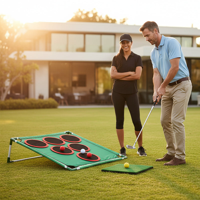 ⛳ Golf-Spielset mit Ziel und Abschlagmatte – Spaßiges Freizeitspiel für drinnen und draußen
