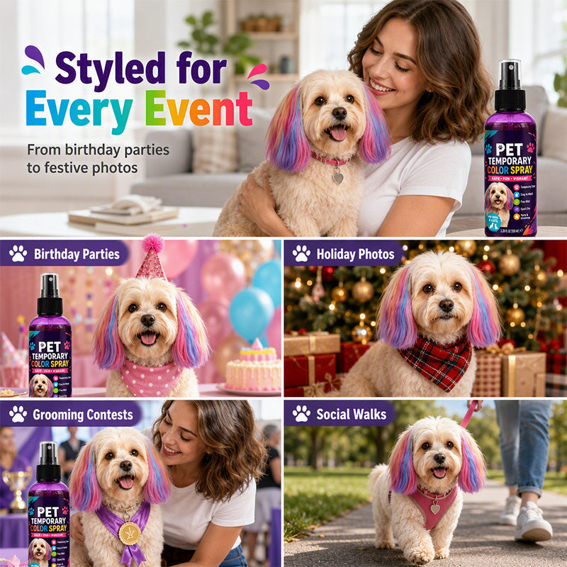 🌈 Buntes Fellfarbspray für Hunde & Katzen – Temporäre Farbe für kreative und verspielte Fell-Styles